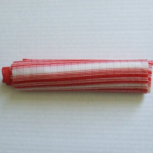 Red and White Striped Scarf - Picture 4 of 9